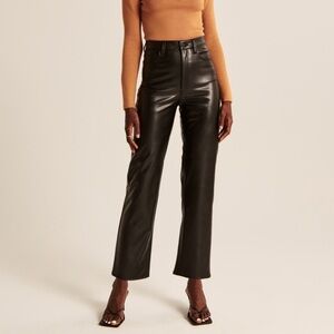 Abercrombie & Fitch Black Faux Leather Pants